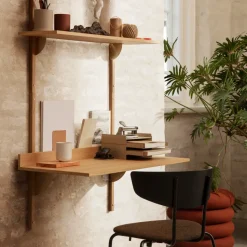 Mesa escritorio Sector, Oak-brass