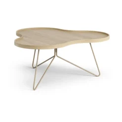 Mesa Flower mono 84x90 cm, Altura 39 Roble lacado-nutmeg RAL1019