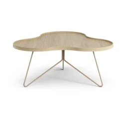 Mesa Flower mono 84x90 cm, Altura 39 Roble lacado-nutmeg RAL1019