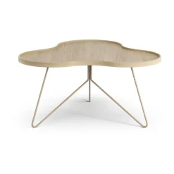 Mesa Flower mono 84x90 cm, H45 Roble lacado-nutmeg RAL1019