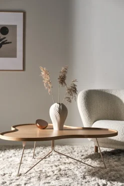 Mesa Flower mono 107x114 cm, H45 Roble lacado-nutmeg RAL1019