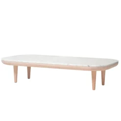 Mesa Fly SC5, Roble aceitado claro + mármol blanco