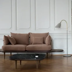 Mesa Fly SC4, Roble aceitado ahumado + mármol negro