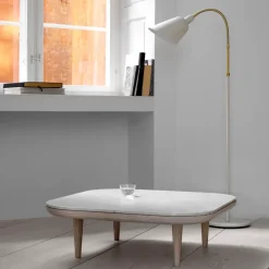 Mesa Fly SC4, Roble aceitado claro + mármol blanco