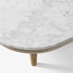 Mesa Fly SC4, Roble aceitado claro + mármol blanco