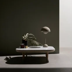 Mesa Fly SC4, Roble aceitado claro + mármol blanco