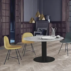 Mesa Gubi 2.0, Marble black, ø150, base negra