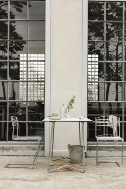 Mesa High Tech rectangular, Blanco-estructura galvanizada en caliente