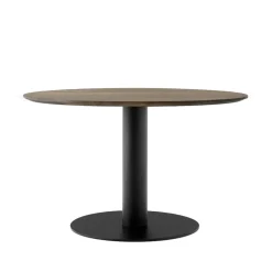 Mesa In Between SK12, Roble aceitado ahumado, soporte de metal negro mate