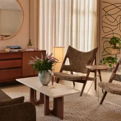 Mesa lounge Androgyne, Natural oak