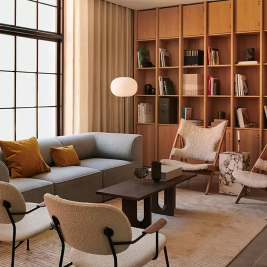 Mesa lounge Androgyne, Oak dark stained