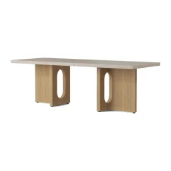 Mesa lounge Androgyne, Sand/kunis breccia, base de roble