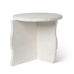 Mesa Mineral Sculptural Ø52 cm, Bianco Curia