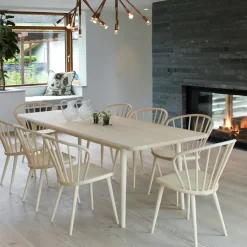 Mesa Miss Holly, 175x82 cm, Abedul aceitado blanco, no divisible