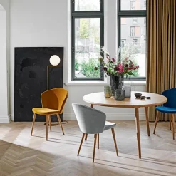 Mesa Miss Tailor redonda, Roble aceite natural, tablero fijo