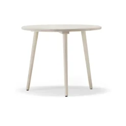 Mesa Miss Tailor redonda, Abedul claro lacado mate-tablero fijo