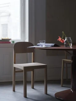 Mesa pedestal Midst, Dark red linoleum-dark red, Ø120 cm