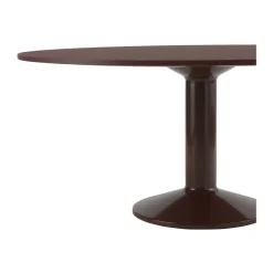 Mesa pedestal Midst, Dark red linoleum-dark red, Ø160 cm