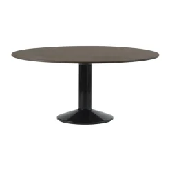 Mesa pedestal Midst, Dark oiled oak-black, Ø160 cm