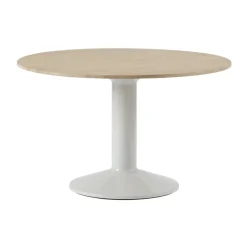 Mesa pedestal Midst, Oiled oak-grey, Ø120 cm