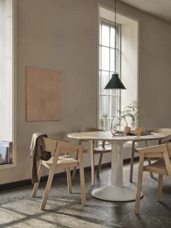 Mesa pedestal Midst, Oiled oak-grey, Ø120 cm