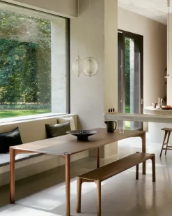 Mesa PI, Lackad teak brown, 240x100 cm