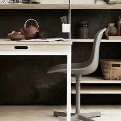 Mesa plegable String, Fresno-patas de metal blancas