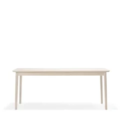 Mesa Prima Vista, Abedul claro lacado mate, 120cm, 1 tablero de extensión