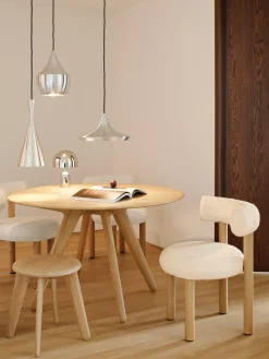 Mesa redonda Slab grande Ø120 cm, Natural