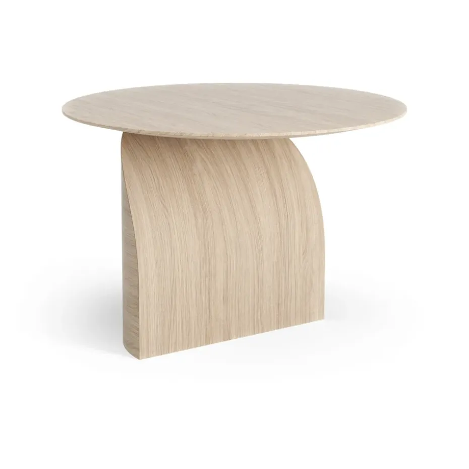 Mesa Savoa H45 cm, roble pigmentado blanco