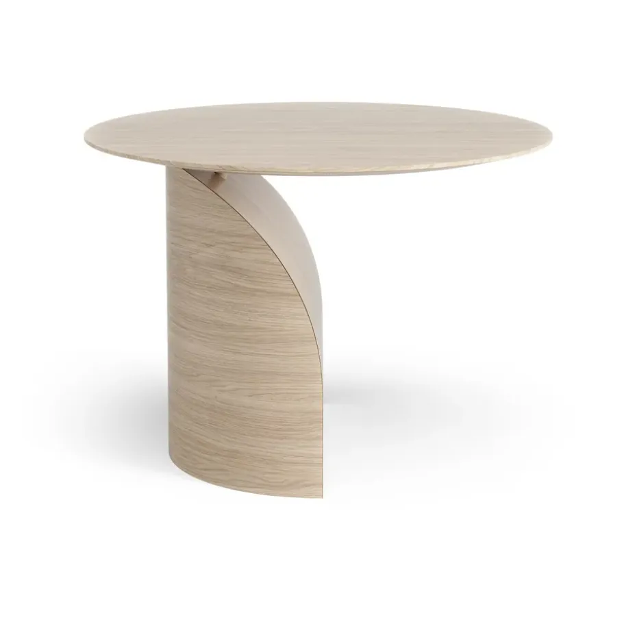 Mesa Savoa H45 cm, roble pigmentado blanco