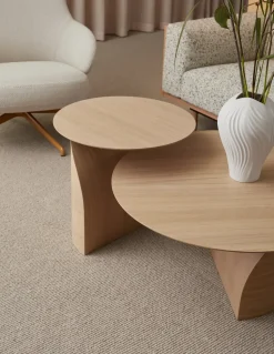 Mesa Savoa H45 cm, roble pigmentado blanco