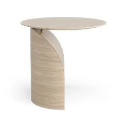 Mesa Savoa H50 cm, roble pigmentado blanco