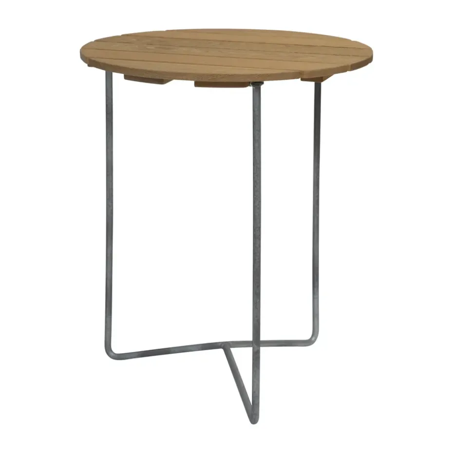 Mesa Table 6B, Roble aceitado-patas galvanizadas, Ø60 cm