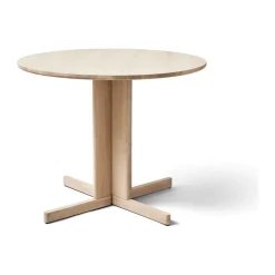 Mesa Trefoil Ø90 cm, Roble blanco