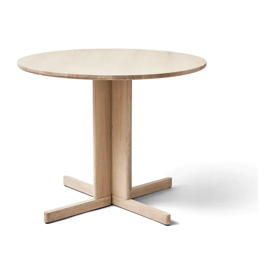 Mesa Trefoil Ø90 cm, Roble blanco