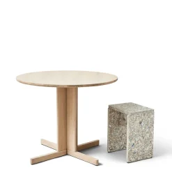 Mesa Trefoil Ø90 cm, Roble blanco