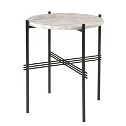 Mesa TS Ø 40 cm, mármol blanco