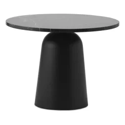 Mesa Turn ajustable Ø55 cm, mármol negro