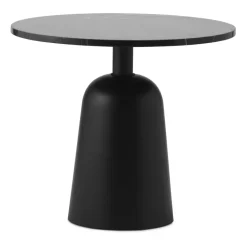 Mesa Turn ajustable Ø55 cm, mármol negro