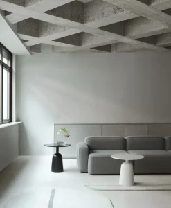 Mesa Turn ajustable Ø55 cm, mármol negro