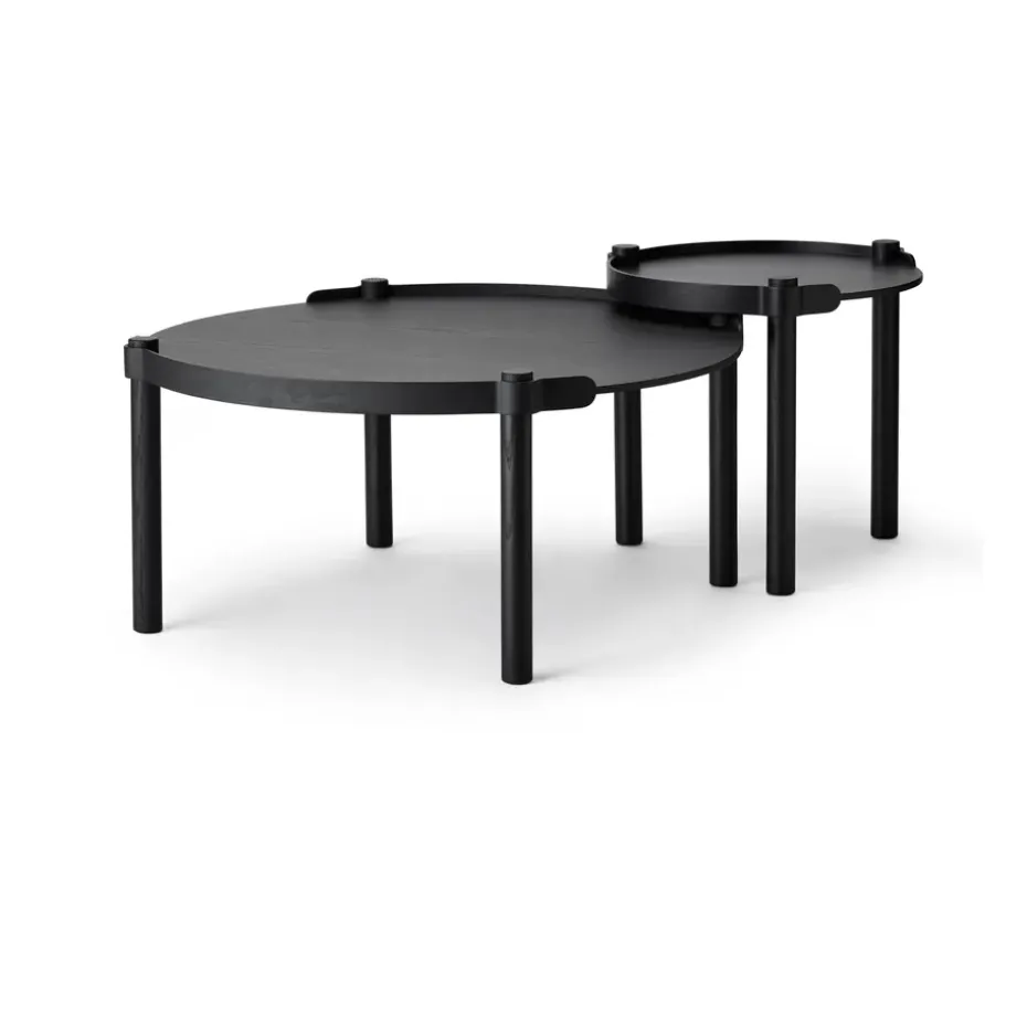 Mesa Woody Ø80 cm, Black stained oak