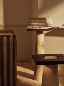 Mesas auxiliar Grova, Travertine, 40x40x50 cm