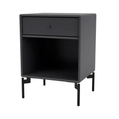 Mesilla de noche Dream, Antracita 04, patas lacadas en negro