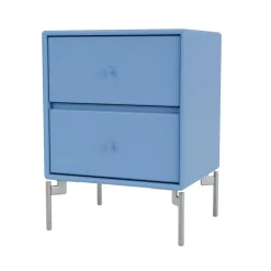 Mesilla de noche Drift, Azure 154, patas de cromo