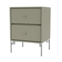 Mesilla de noche Drift, Fennel 144, patas de cromo