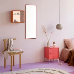 Mesilla de noche Drift, Hazelnut 146, patas de cromo