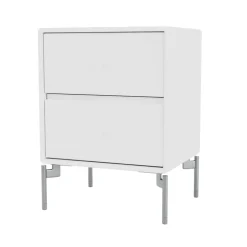 Mesilla de noche Drift, New white 101, patas de cromo