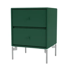 Mesilla de noche Drift, Pine 136, patas de cromo