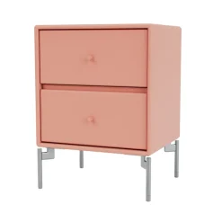 Mesilla de noche Drift, Rhubarb 151, patas de cromo